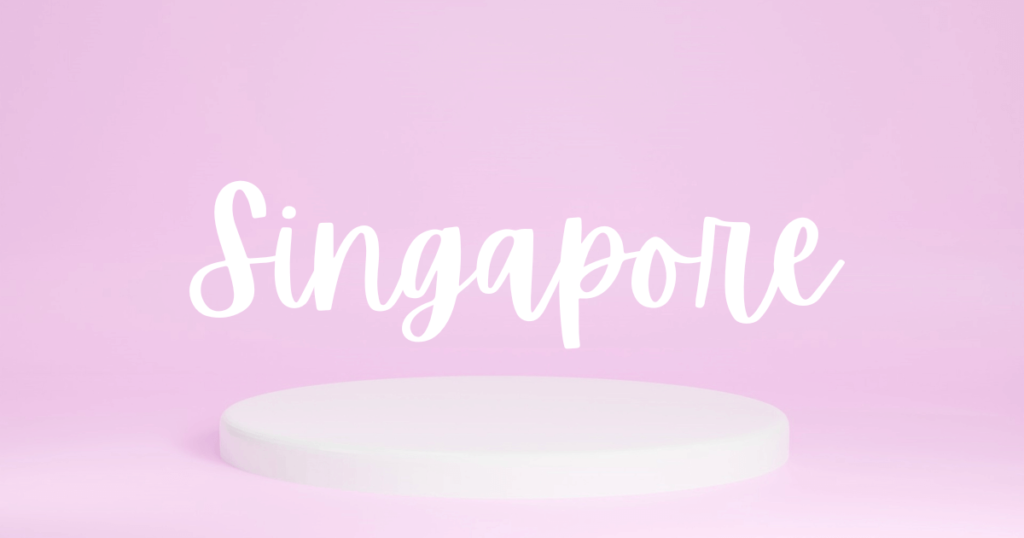 Singapore wording as a product photography object