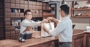 consumer buying in retail shop